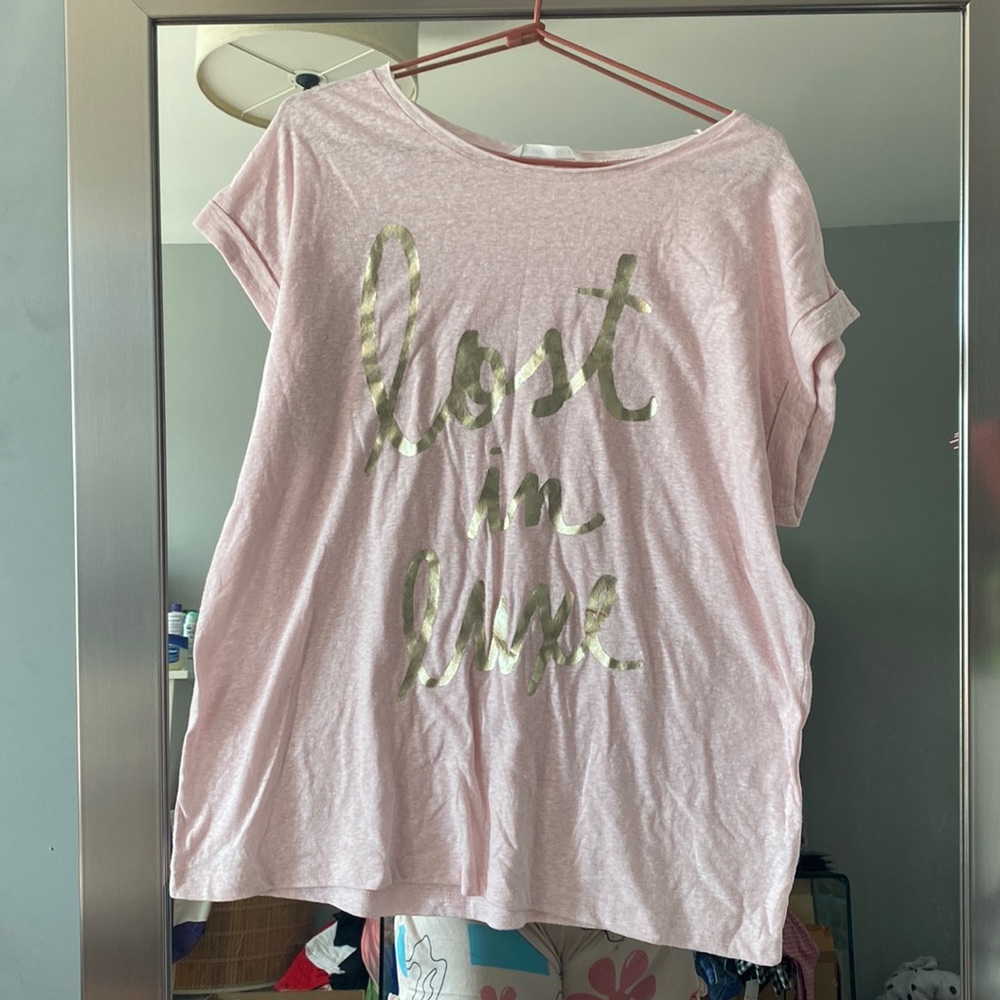Victorias Secret Pink Screen T-Shirt Sz L